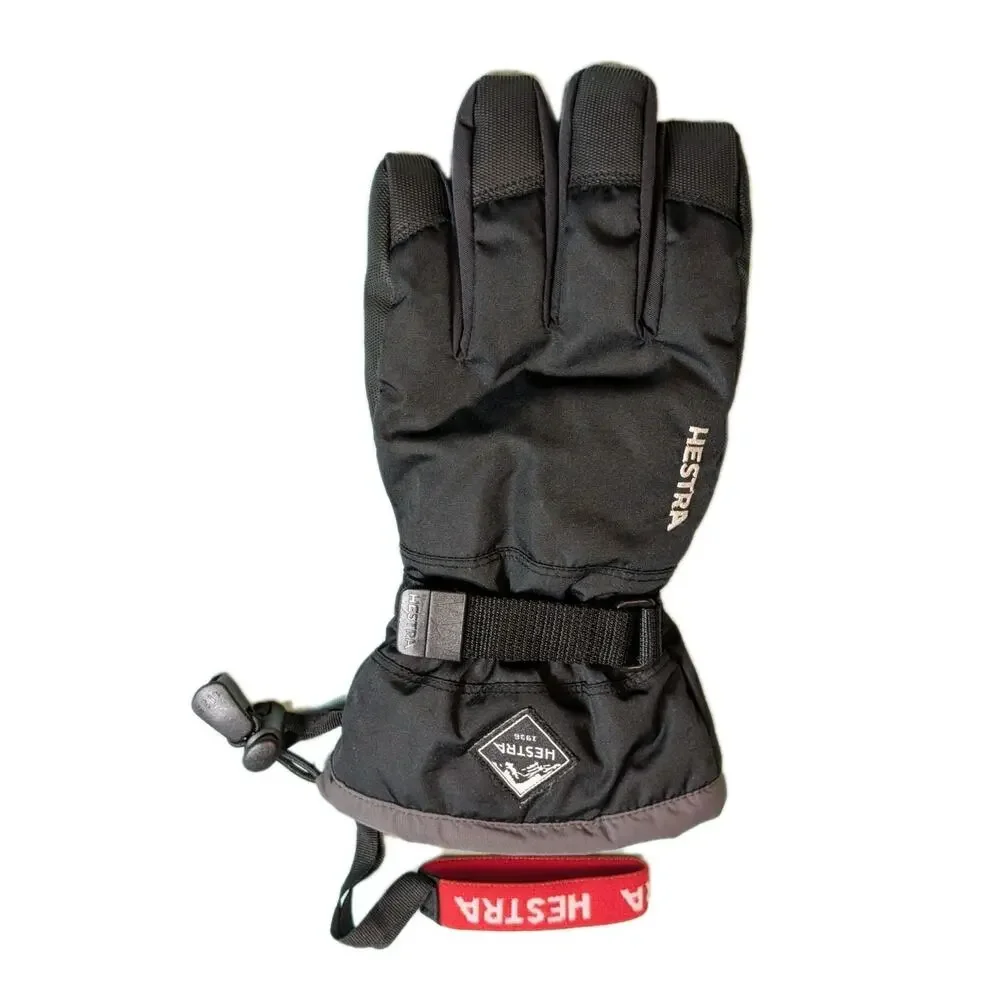 SINGLE LEFT HAND Hestra Unisex 5 Finger Black Leather Youth Junior Size 7